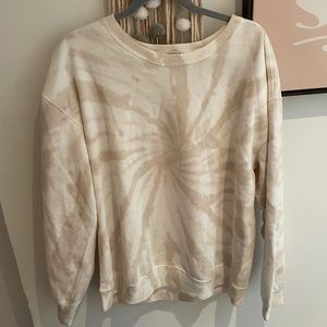 Abercrombie Cream Tie Dye Crewneck